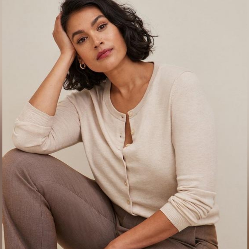 Everyday Cardigan Soft Crew Sweater